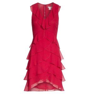 Alice + Olivia silk ruffle mini dress